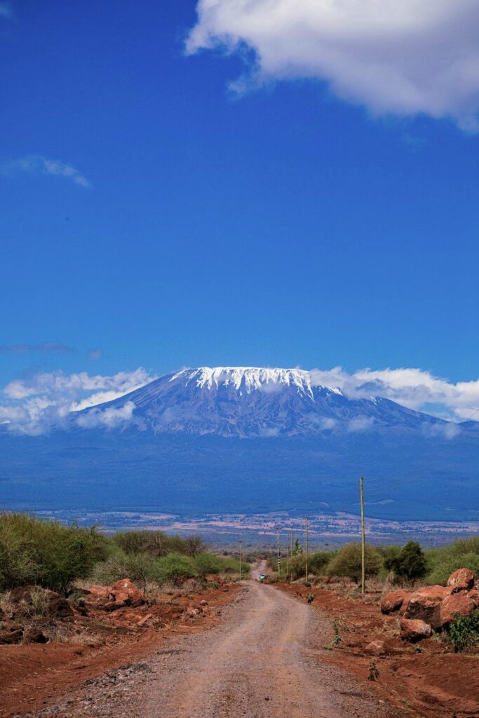 kilimanjaro at the end of a dirt road